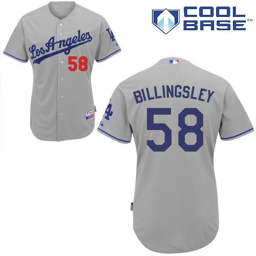 Chad Billingsley #58 Youth Baseball Jersey-L A Dodgers Authentic Road Gray Cool Base MLB Jersey